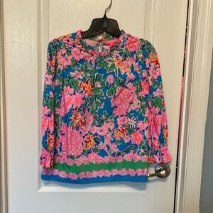 Lilly Pulitzer Floral Blouse - Pink, Blue, Green